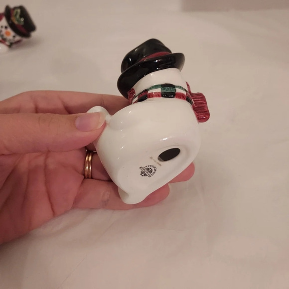 Fitz and Floyd Essentials Set of Three Christmas Tumbling Snowman Figurines - Picture 10 of 11